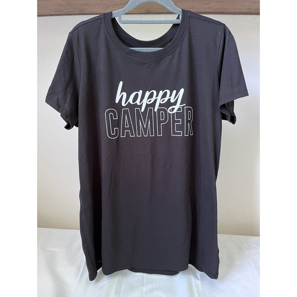Torrid‎ Womens Plus Size Happy Camper Tshirt Size 0X Slim Fit EUC